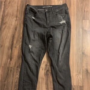 Women's Distressed Black Jeans